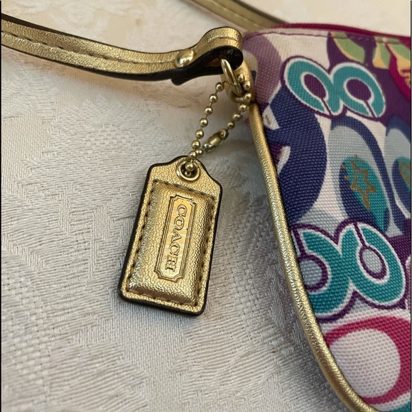 Coach Multicolor and Gold Metallic Wristlet - Picture 5 of 8
